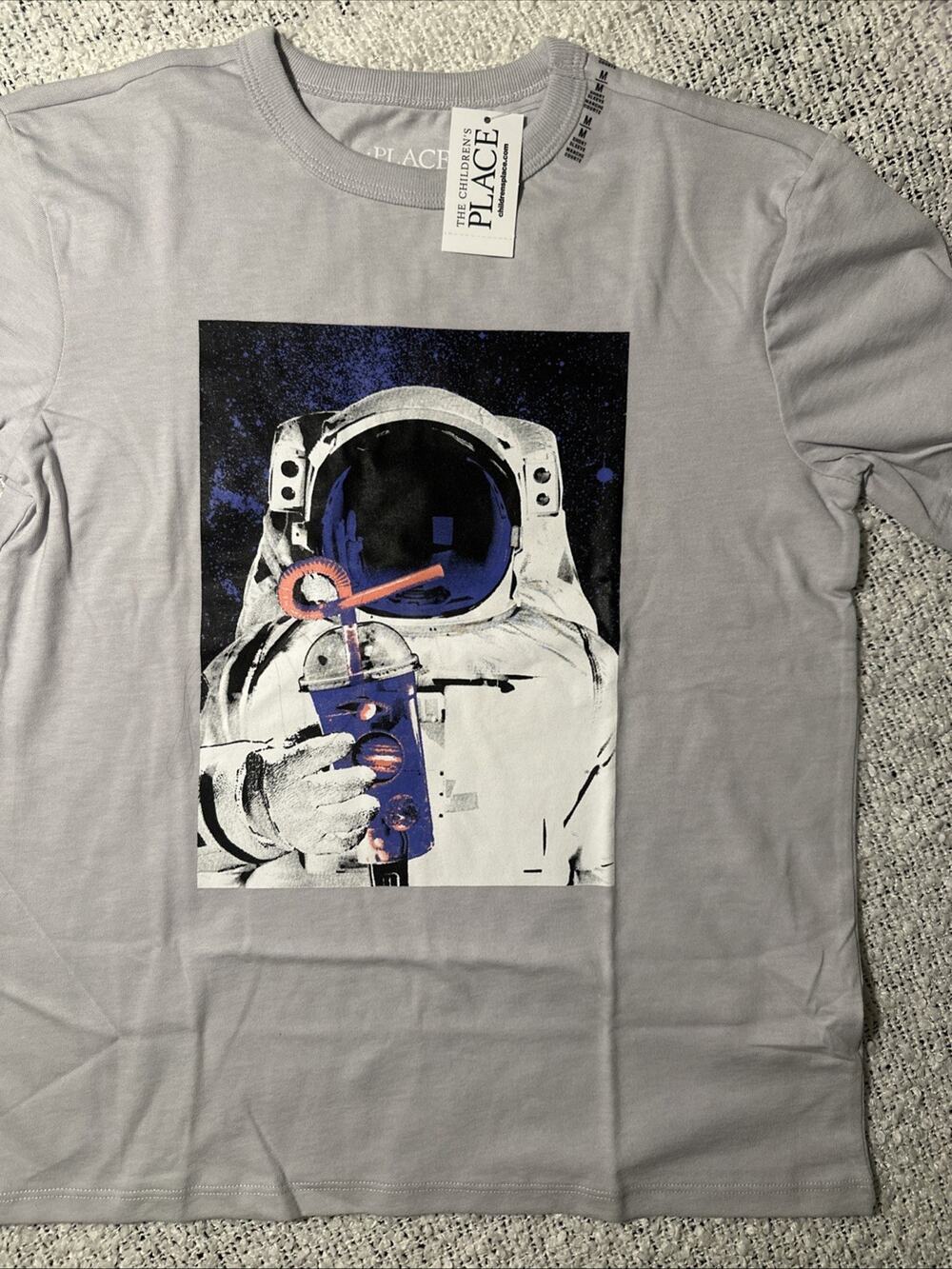 The Children's Place Boys NASA Austronaut Crew Neck T-Shirt Grey Size Med 7 New